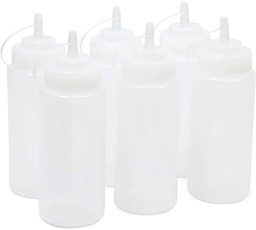 Juvale Plastic Condiment Squeeze Bottles Durable Kitchen Essential 16 oz 6 Pack