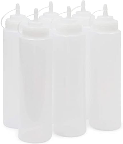 Juvale Plastic Squeeze Bottles 32 oz 6-Pack - Durable Perfect for Kitchen Essentials