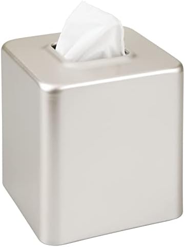 mDesign Steel Square Tissue Box Cover - Satin