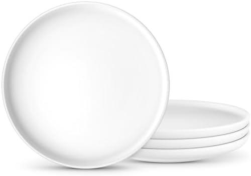 Sanyannis 8-Inch Matte Ceramic Dinner Plate Set for Kitchen Use