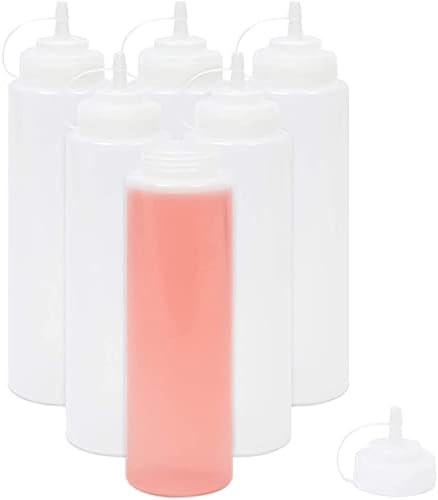 Juvale Plastic Squeeze Bottles 32 oz 6-Pack - Durable Perfect for Kitchen Essentials