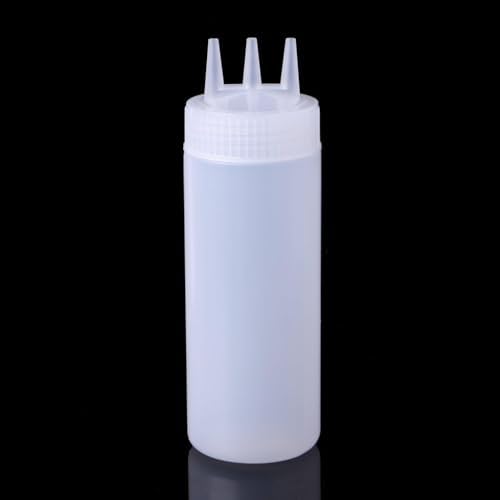 White Squeeze Bottle 3 Hole Condiment Dispenser