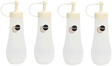 Set of 4 Multi-functional Condiment Squeeze Bottle Dispensers Effortless Cooking Made Easy