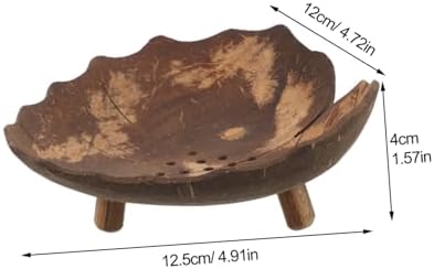 Healifty Coconut Shell Soap Dish Holder for Bathroom and Kitchen