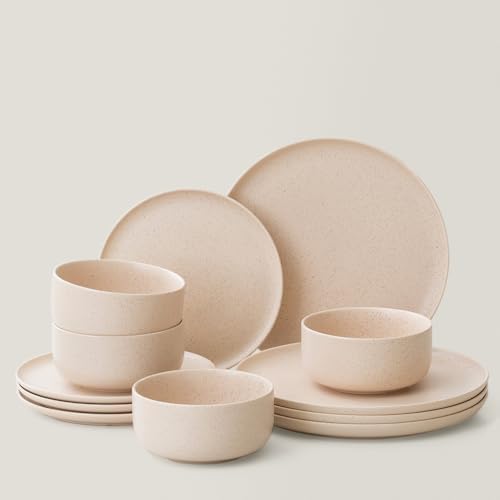 6-Piece Chip and Scratch-Resistant Dinner Plate Set in Oat Beige