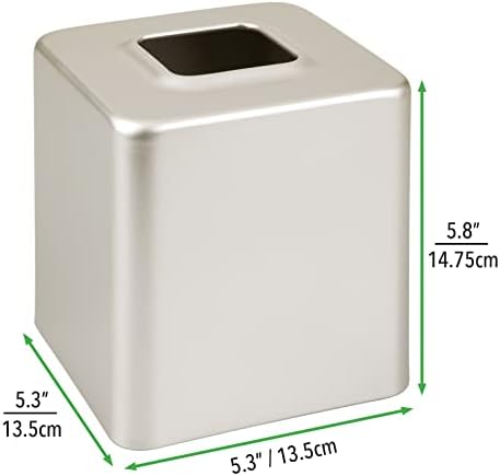 mDesign Steel Square Tissue Box Cover - Satin