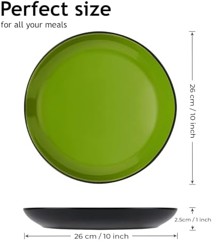 MIAMIO 6-Piece Dinner Plate Set Stoneware Ceramic Tableware Set - Le Papillon Collection Mixed 10 Inch