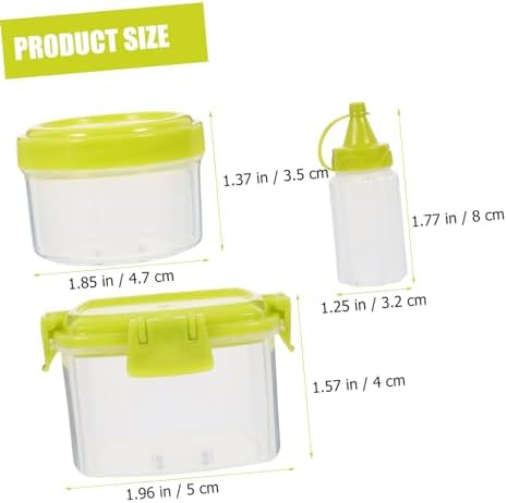 BRIGHTFUFU Square Condiment Lids Set with Squeeze Bottles for BBQ Salads Storage