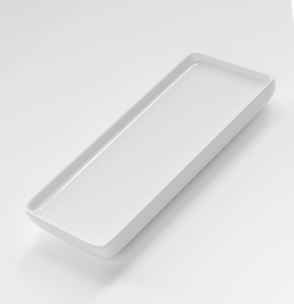 Premium Ceramic Bathroom Tray - Sleek Non-Slip Organizer for Shower Countertop Vanity