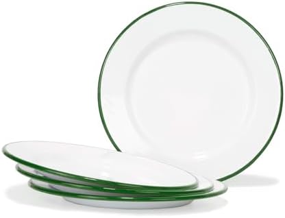Bring Home a Set of 4 Rustic Metal Dinner Plates for Family Get-together