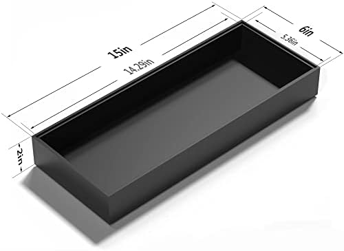 VeyFey 2-Piece Toilet Tank Organizer Box for Modern Black Bathrooms