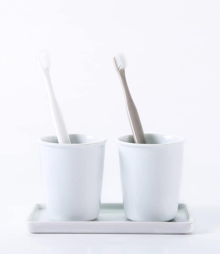 Awhale Ceramic Bathroom Cups 150ml White