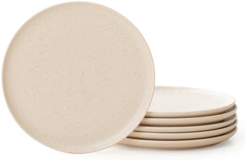 6-Piece Chip and Scratch-Resistant Dinner Plate Set in Oat Beige