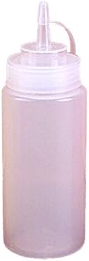 3-pack plastic condiment squeeze bottles with tip caps