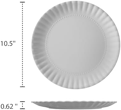 Melamine Dinner Plates Set of 6 105-inch Gray