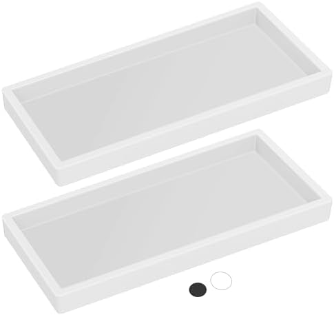 Lavatoria Silicone Countertop Tray 2 Piece Large Vanity Organizer