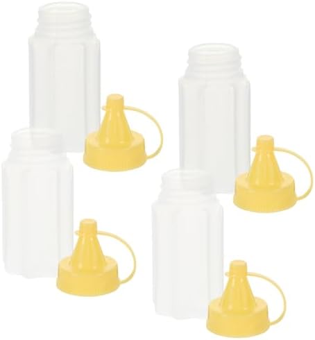 HEALLILY 4-Piece Condiment Squeeze Bottles Set 30ml Durable Leak-Proof