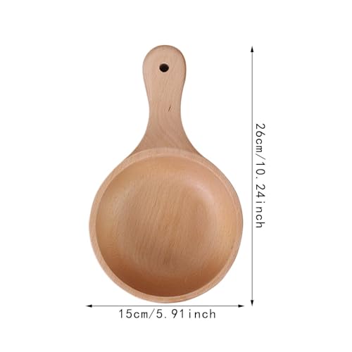 Bothyi Handcrafted Wooden Salad Bowl with Handle - Elegant Kitchen Essential