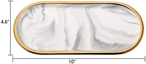 2-Piece Marble Vanity Trays Set