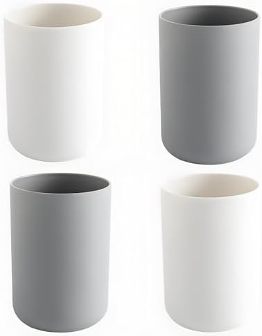 4 Piece Plastic Bathroom Tumbler Cup Organizer