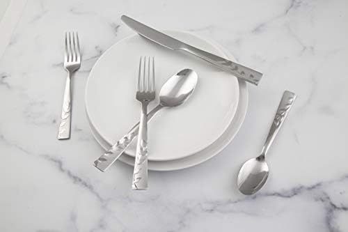 Cambridge Silversmiths Blossom Flatware Set Service for 4 Stainless Steel 20 Count Brushed Finish
