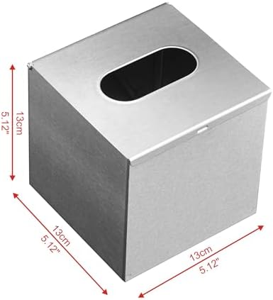 JunSun Square Tissue Box Holder - Stainless Steel Brushed Nickel 5x5x5