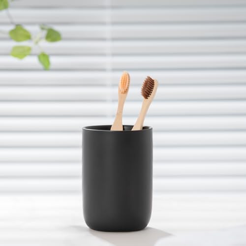 Matte Black Ceramic Toothbrush Cup 433 x 315