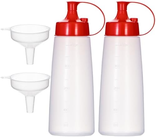 Uceoo2 Pack Condiment Squeeze Bottles - Sturdy BPA-free FDA Certified for Professional and Home Use