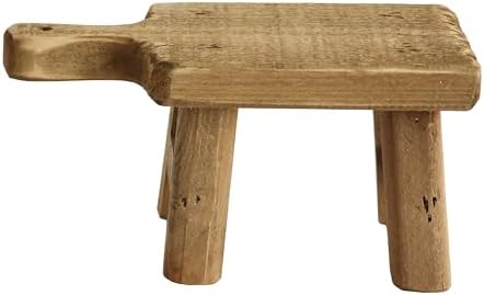 Creative Co-Op Small Wood Pedestal with Handle