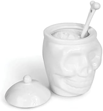 Skeleton Signed 12 Oz Sugar Bowl With Bone Spoon