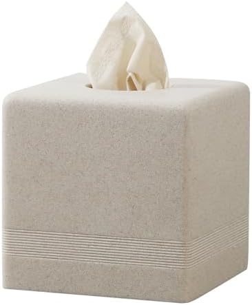 Haocoott Tissue Box Cover Square Beige