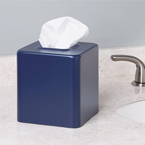 mDesign Metal Square Tissue Box Cover Modern Facial Paper Holder