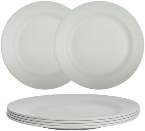 stackable 6-Piece Dinner Plate Set with Wheat Straw Design