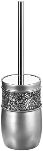 Crackled Glass Toilet Brush Set - Rust-Resistant Durable