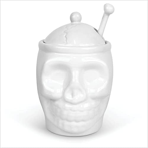 Skeleton Signed 12 Oz Sugar Bowl With Bone Spoon