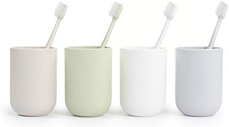 UVIVIU High-Quality Plastic Toothbrush Cup 350ml Khaki Color Durable Safe for Both Use
