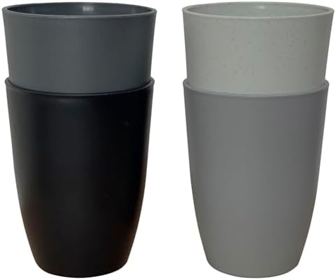 LuckyZone Wheat Straw Cup 4-Piece Set Unbreakable Eco-Friendly
