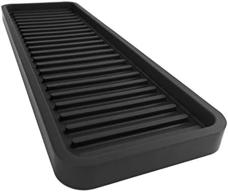 Premium Silicone Kitchen Sink Organizer tray 12x4 inch Black Durable Easy to Clean