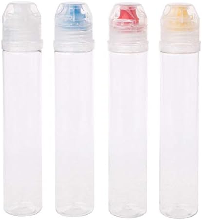AKOAK 4-Piece Reusable Plastic Squeeze Bottle Dispenser