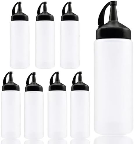 Jeffbaubl 8-Piece Squeeze Bottle Set for Kitchen Detectives Clear Small
