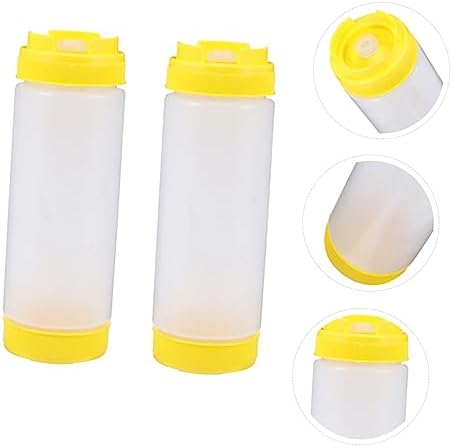 2Pcs Set Two-Handled Squeeze Bottles for Sauces 20oz Refillable Condiment Dispensers