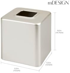 mDesign Steel Square Tissue Box Cover - Satin