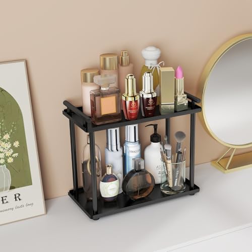 Space-Saving 2-Tier Bathroom Organizer for Skincare Makeup Storage