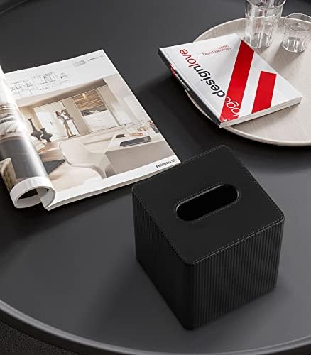 PU Leather Tissue Box Cover with Magnetic Closure