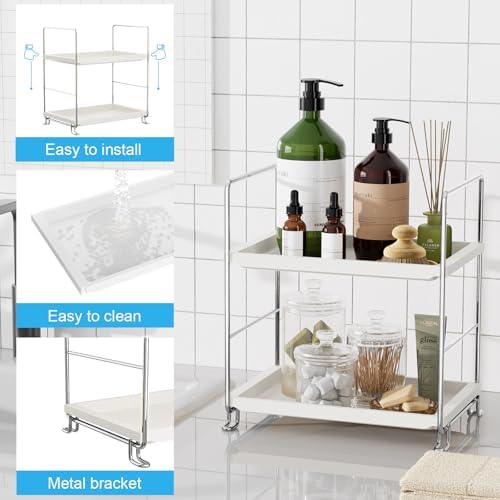 Secure 2-Tier Organizer for Bath Counters