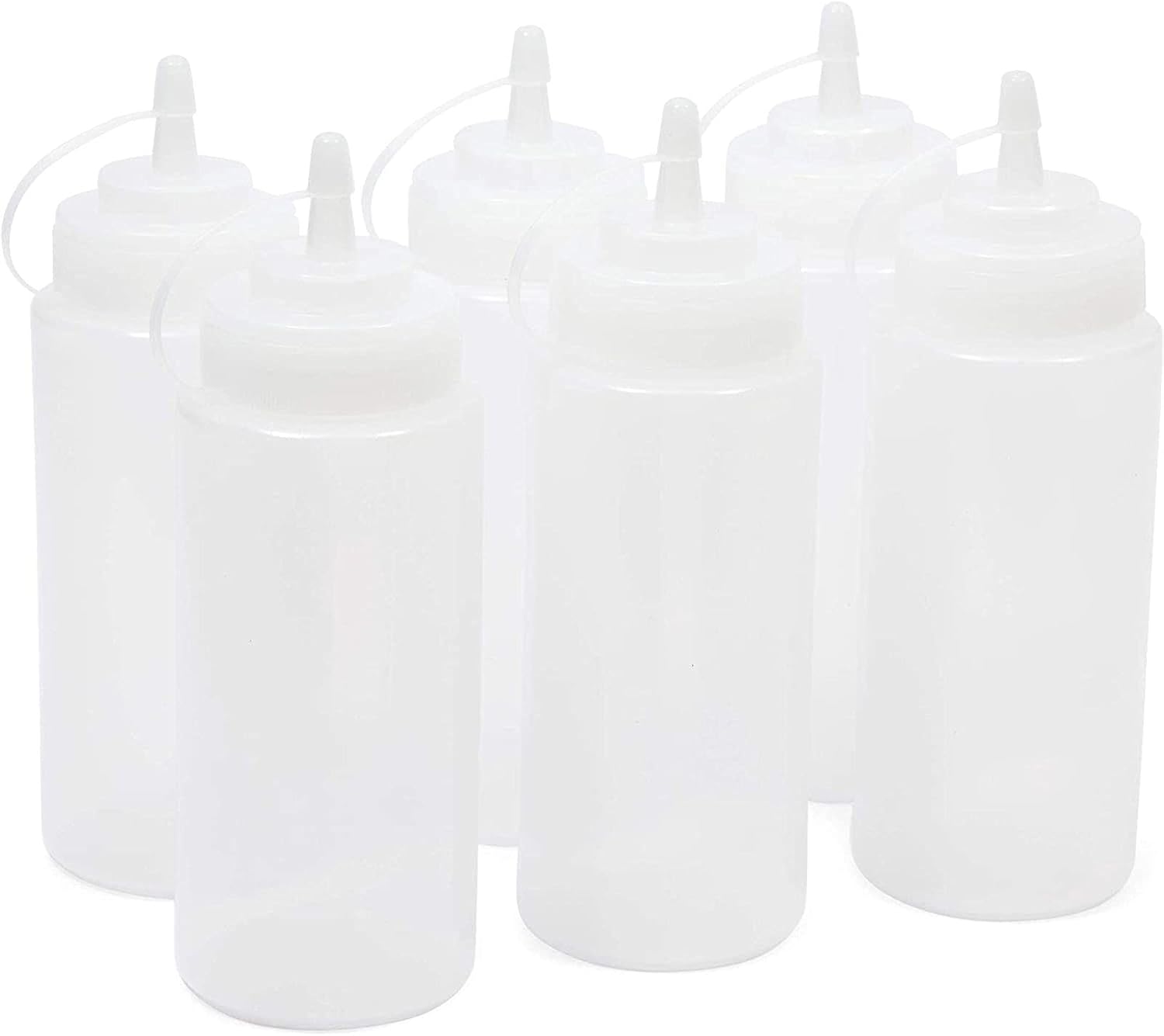 Juvale Plastic Condiment Squeeze Bottles Durable Kitchen Essential 16 oz 6 Pack