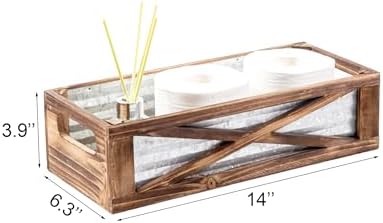 Wooden Toilet Paper Basket with Barn Door Design