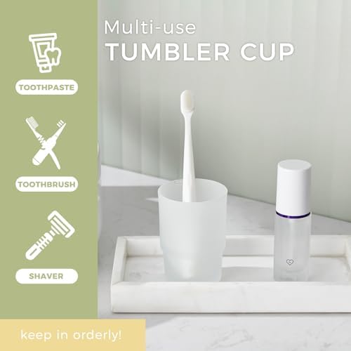 Aomasi Frosted Tumbler Glass for Toothbrush Holder