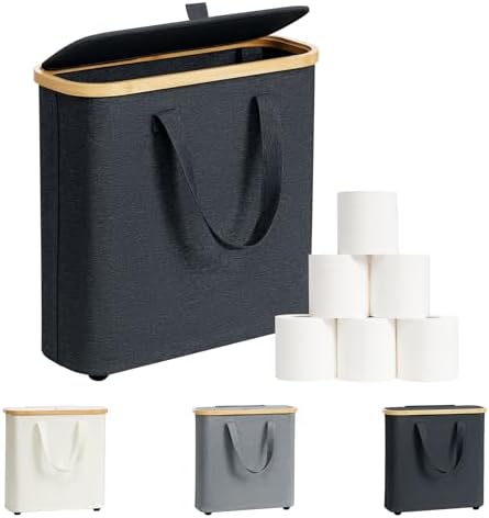 AiseNnO 30L Toilet Paper Storage Basket with Lid Handle