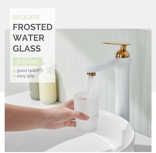 Angle Simple Frosted Glass Tumbler for Toothbrush Toothpaste